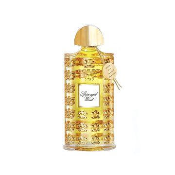 Creed Spice and Wood perfume 75ml in decorative golden bottle with embossed design and cap