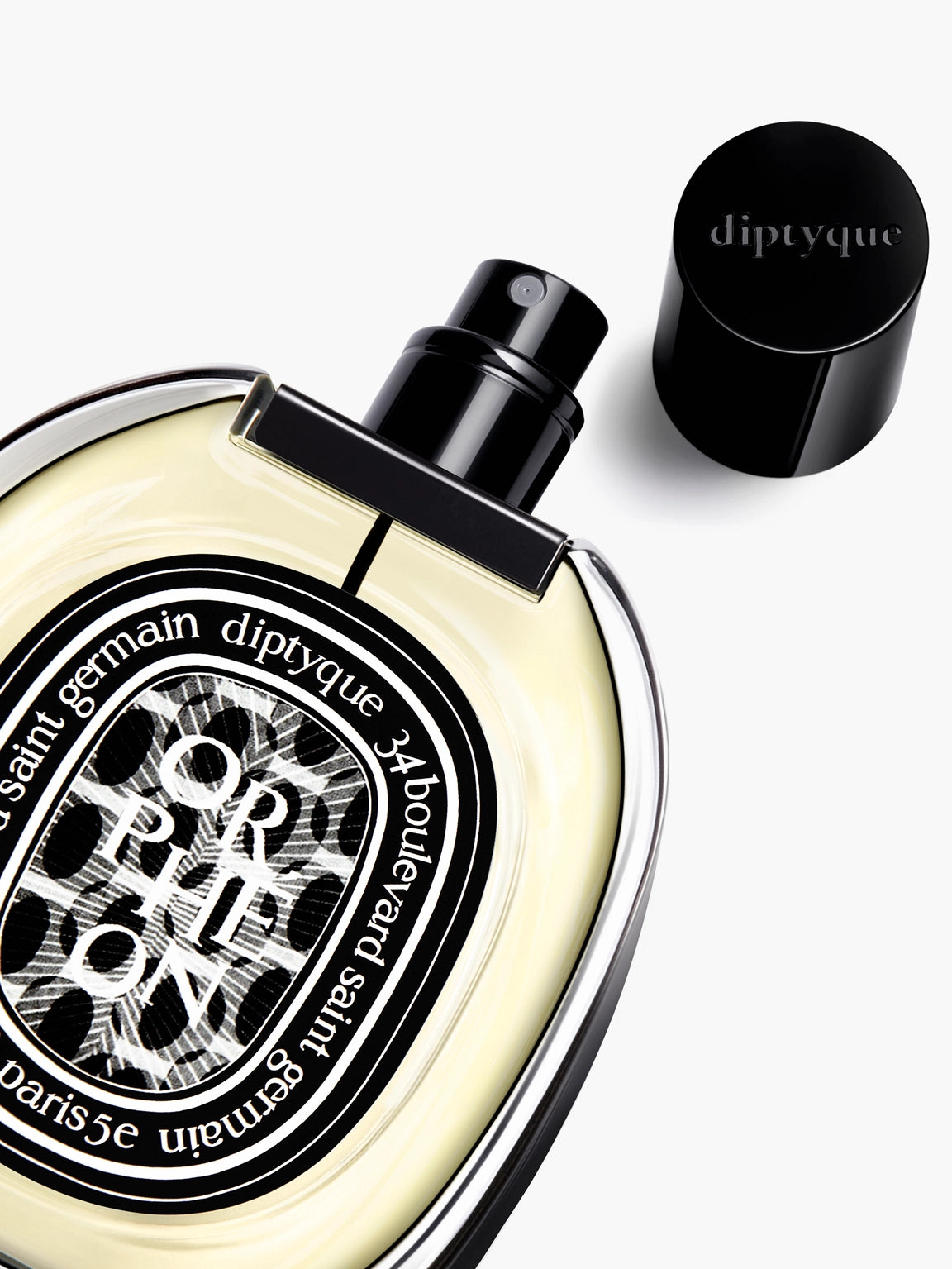 Diptyque Orpheon Eau de Parfum in a sleek bottle with a black top and elegant label design