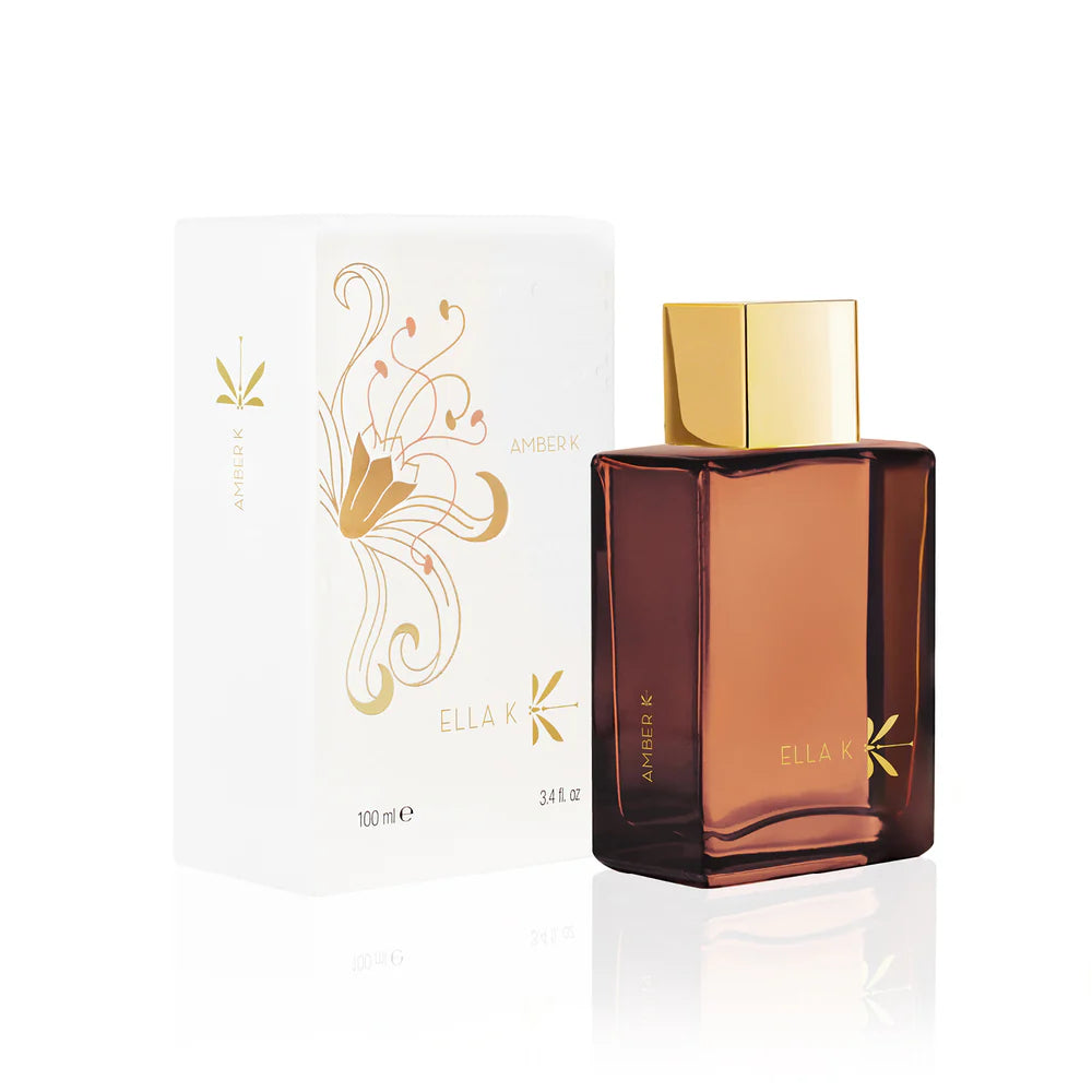 ELLA K Amber K perfume 100ml in an elegant bottle with decorative box for a luxurious scent experience