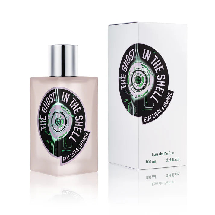 Etat Libre d'Orange The Ghost in the Shell perfume bottle with a sleek design and vibrant label