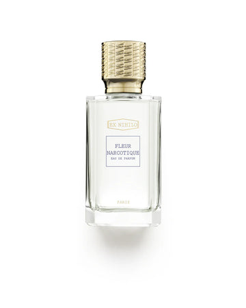 Ex Nihilo Fleur Narcotique Eau de Parfum 100ml in a sleek glass bottle with a gold cap