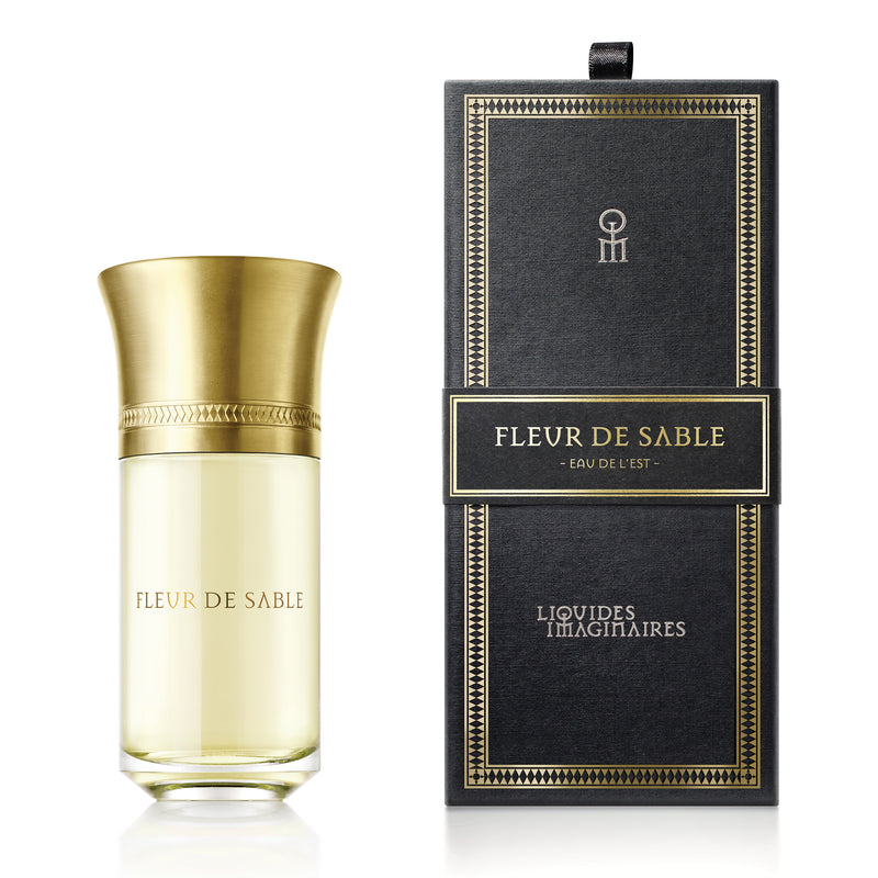 Liquides Imaginaires Fleur de Sable perfume 100ml bottle with gold cap and clear glass container