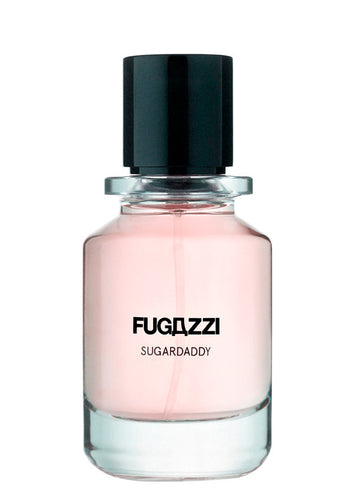 Fugazzi Sugardaddy Extrait De Parfum in a sleek glass bottle with a black cap
