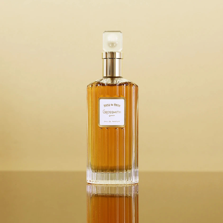 Hasu-No-Hana vintage scent for women by GROSSMITH PERFUME in elegant ribbed glass bottle with blue gift box