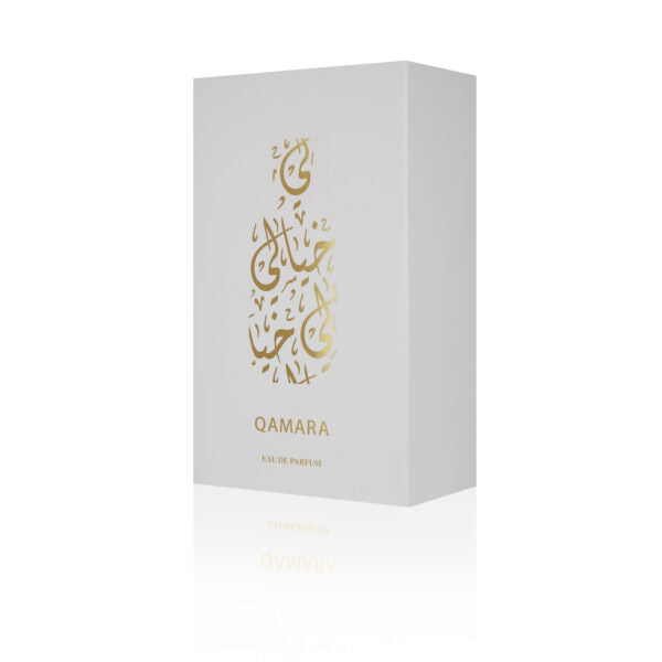 KHAYALI Qamara EDP 100ml elegant perfume box with gold accents and intricate design