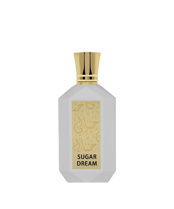 Khayali Sugar Dream perfume in a decorative bottle with a gold cap for a sweet fragrance experience
