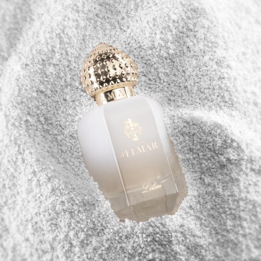 DELMAR Leilani niche perfume 60ml elegant frosted glass bottle with gold textured cap