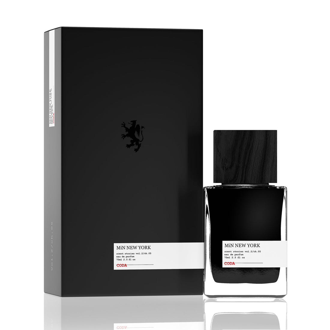 MiN NEW YORK Coda perfume 75ml in sleek black bottle with matching black box packaging
