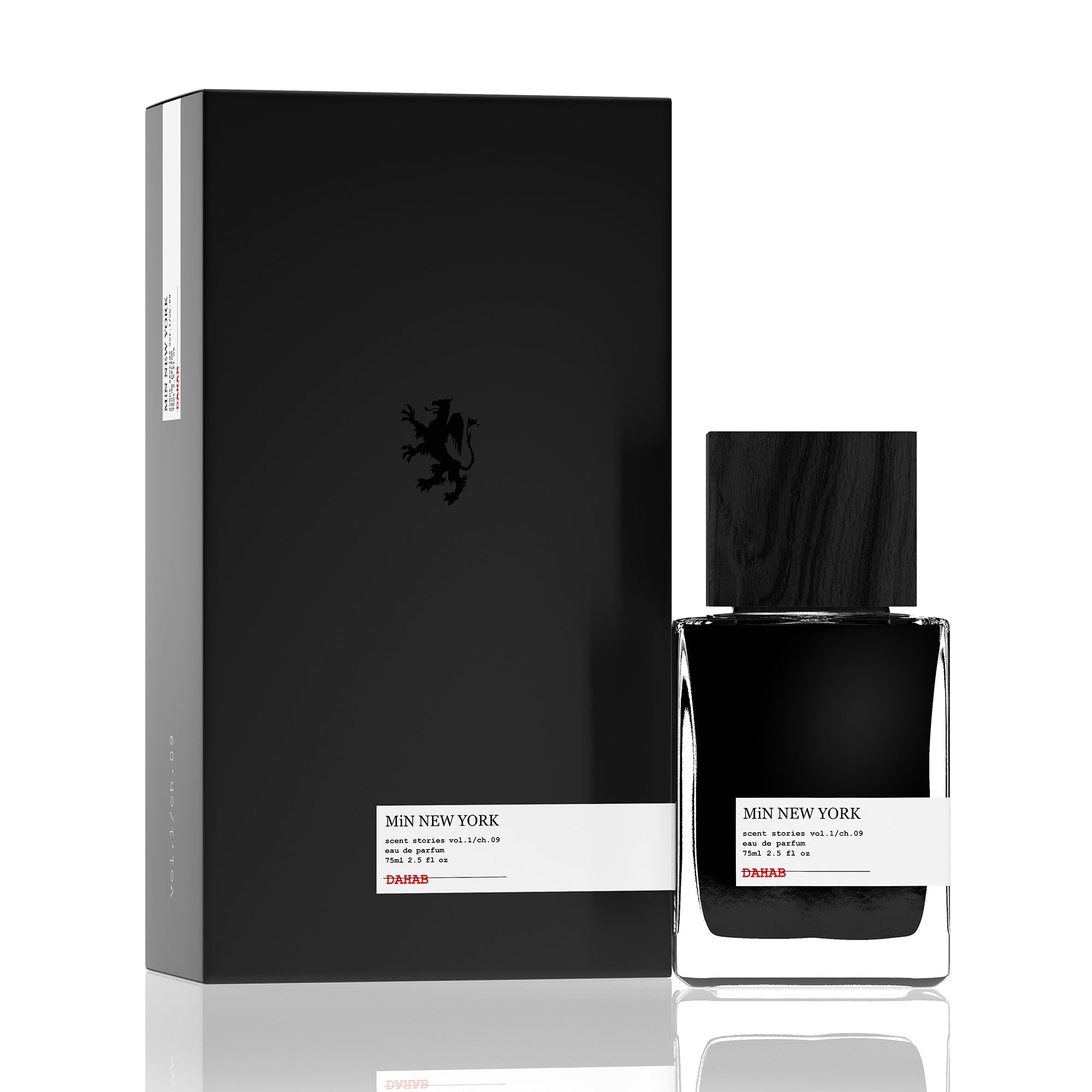 MiN NEW YORK Dahab perfume 75ml in a sleek black bottle with matching elegant black box packaging