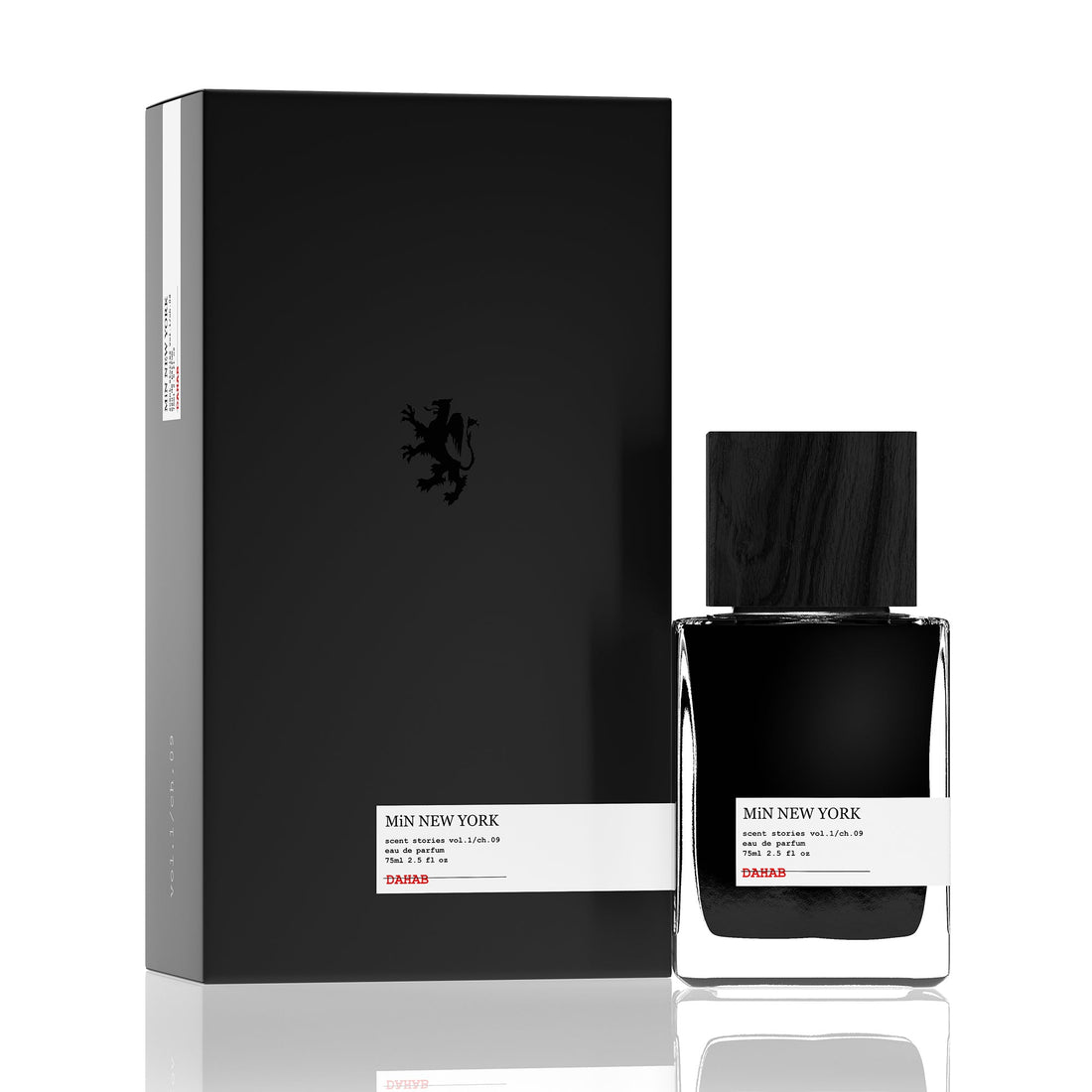 MiN NEW YORK Dahab perfume 75ml in a sleek black bottle with matching elegant black box packaging