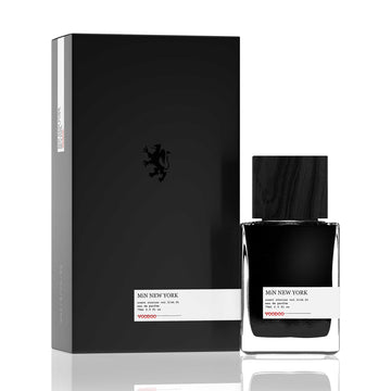 Voodoo 75ml niche perfume by MiN NEW YORK with black bottle and elegant black packaging