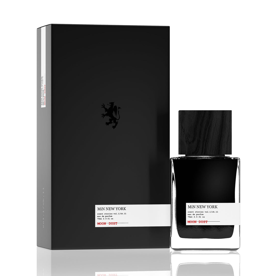 MiN NEW YORK Moon Dust perfume 75ml bottle with black box packaging elegant design