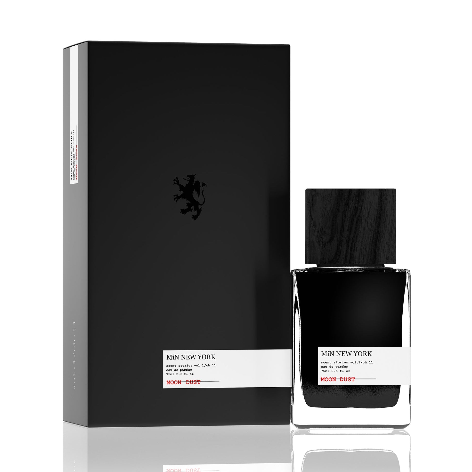 MiN NEW YORK Moon Dust perfume 75ml bottle with black box packaging elegant design
