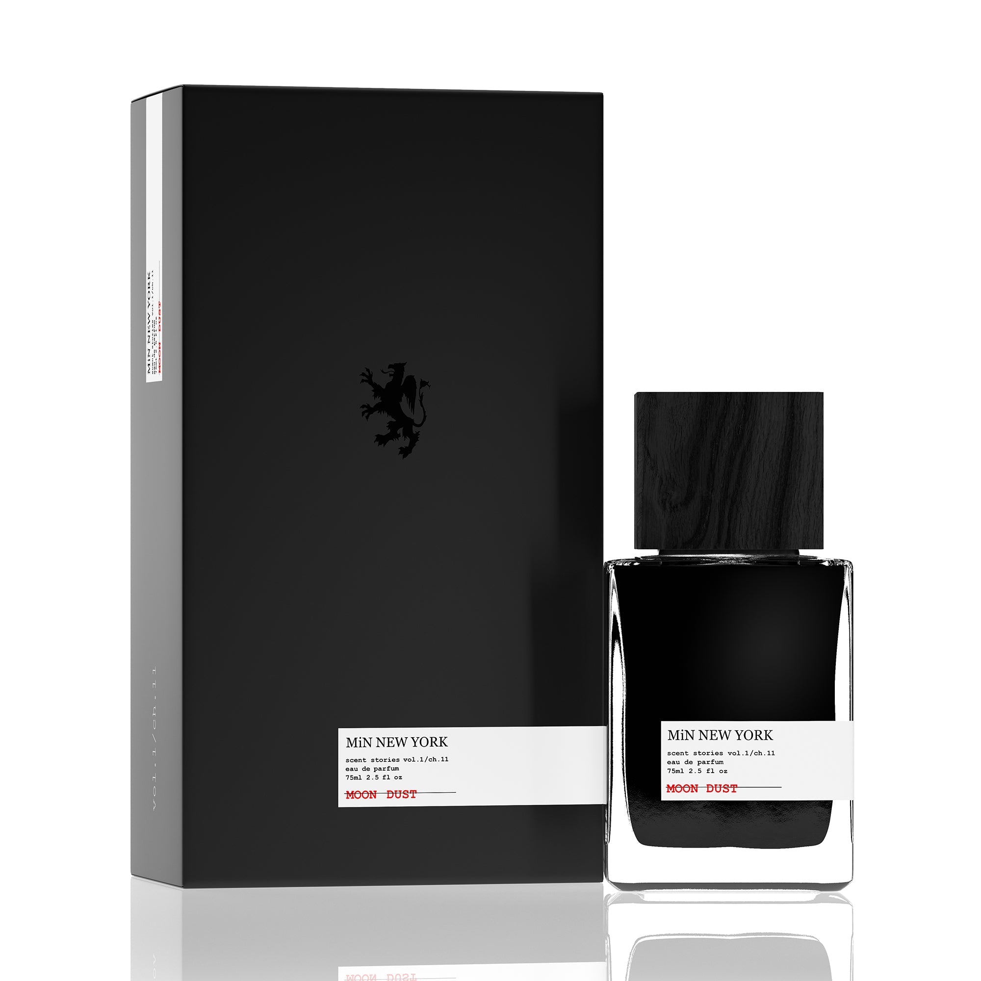 MiN NEW YORK Moon Dust perfume 75ml bottle with black box packaging elegant design