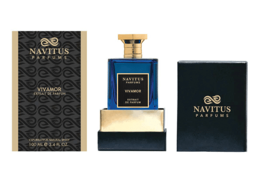 Navitus Perfumes VIVAMOR extrait de parfum 100ml bottle with black and gold packaging