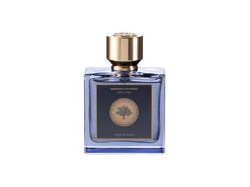 Memoirs of a Perfume Collector New York extrait de parfum in blue glass bottle with gold cap