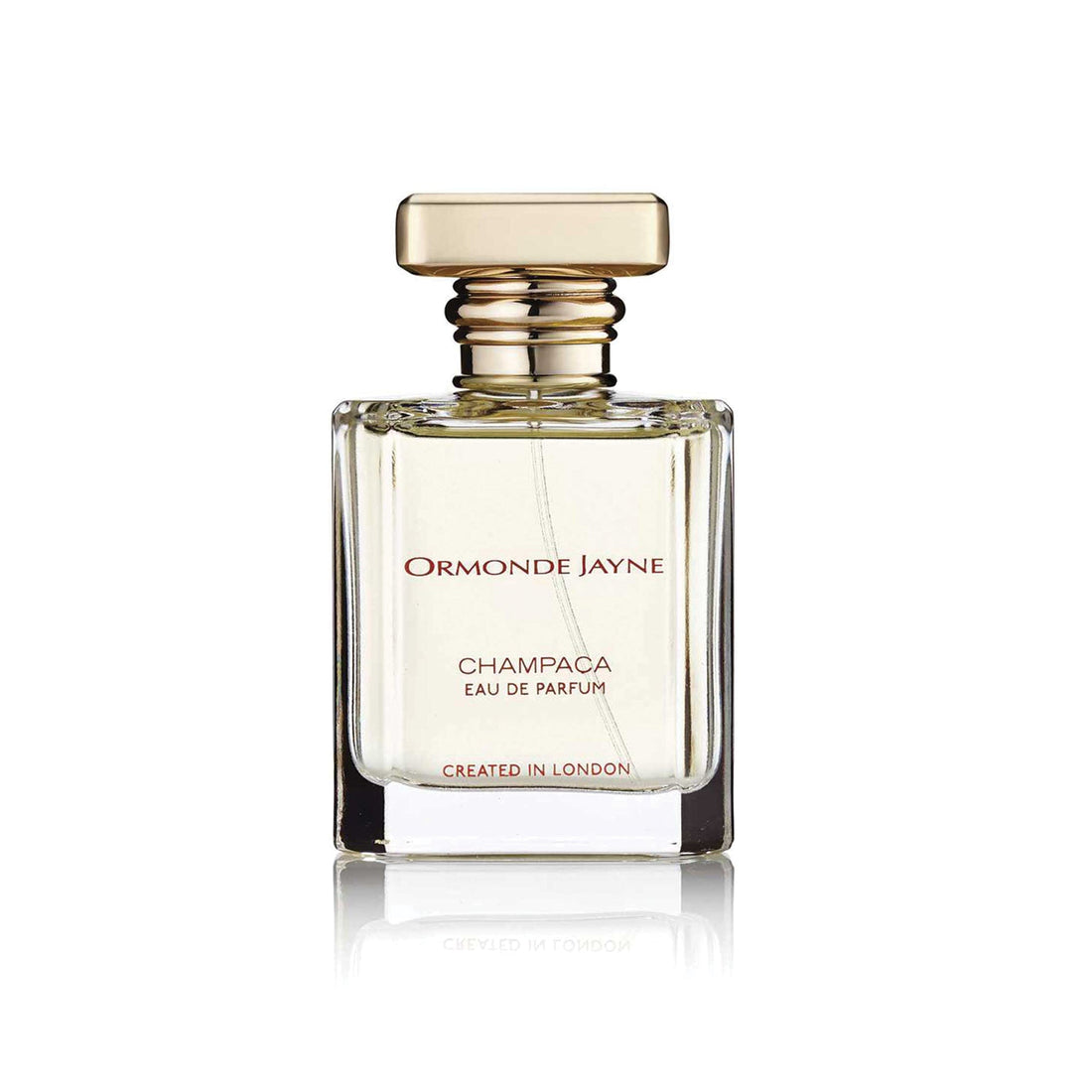Ormonde Jayne champaca perfume 50ml bottle with gold cap and clear glass design
