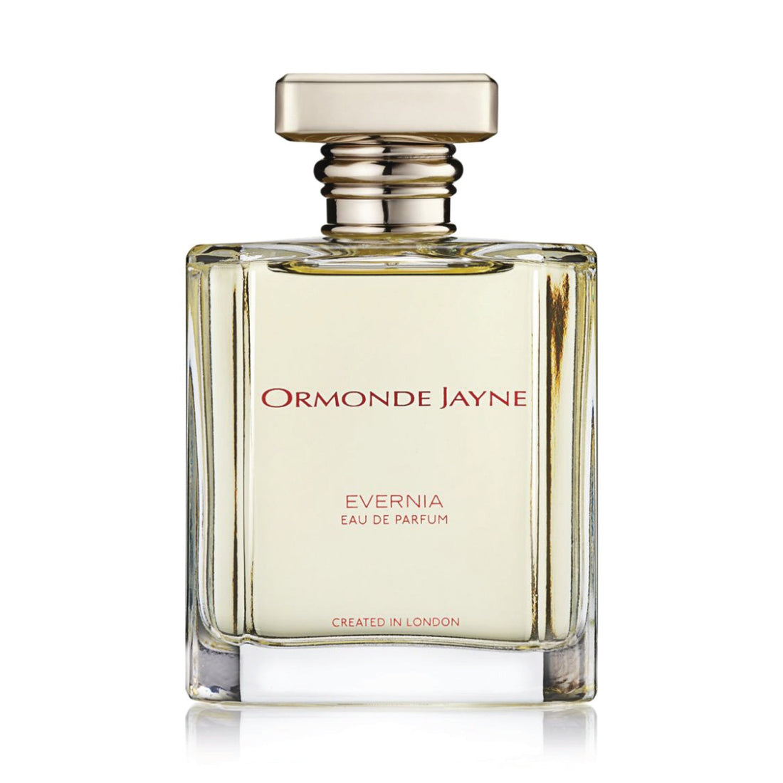 Ormonde Jayne Evernia Eau de Parfum perfume bottle with clear glass and gold-tone cap
