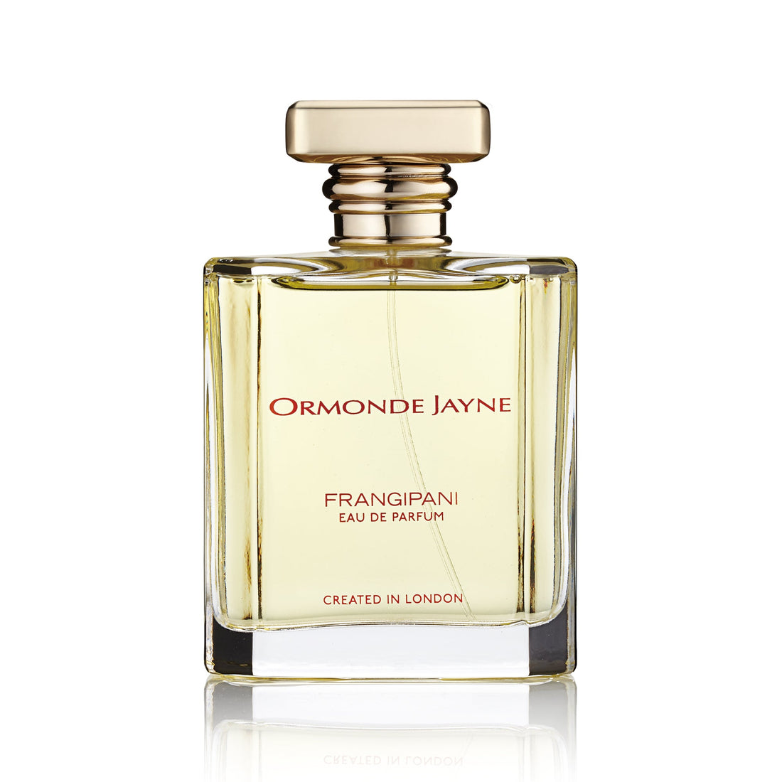 Ormonde Jayne frangipani perfume 120ml in clear glass bottle with gold cap