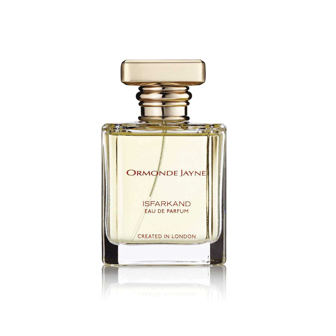 Ormonde Jayne Isfarkand Eau de Parfum 50ml bottle with gold cap and clear glass packaging