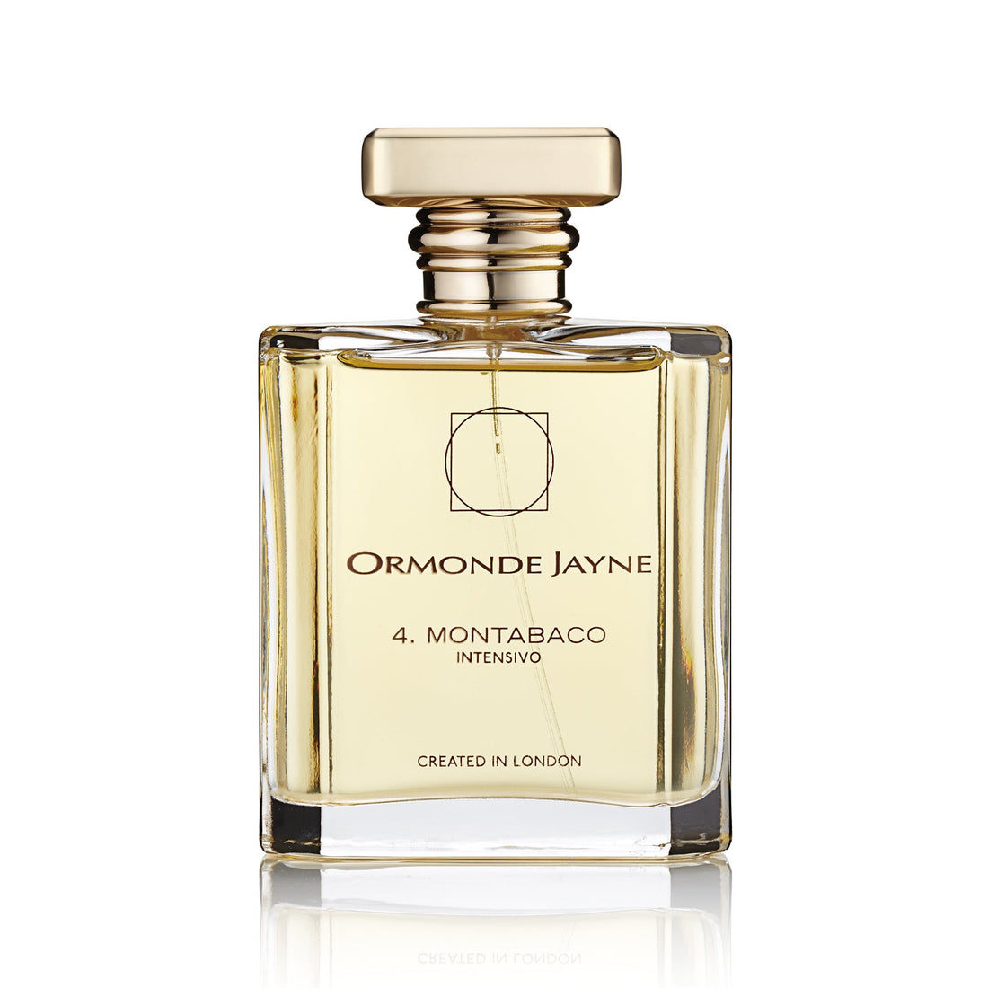 Ormonde Jayne Montabaco Intensivo 120ml perfume bottle with red box on tree bark outdoors