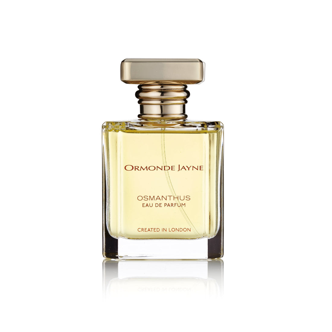 Ormonde Jayne Osmanthus perfume Dubai in clear glass bottle with gold cap and light yellow fragrance