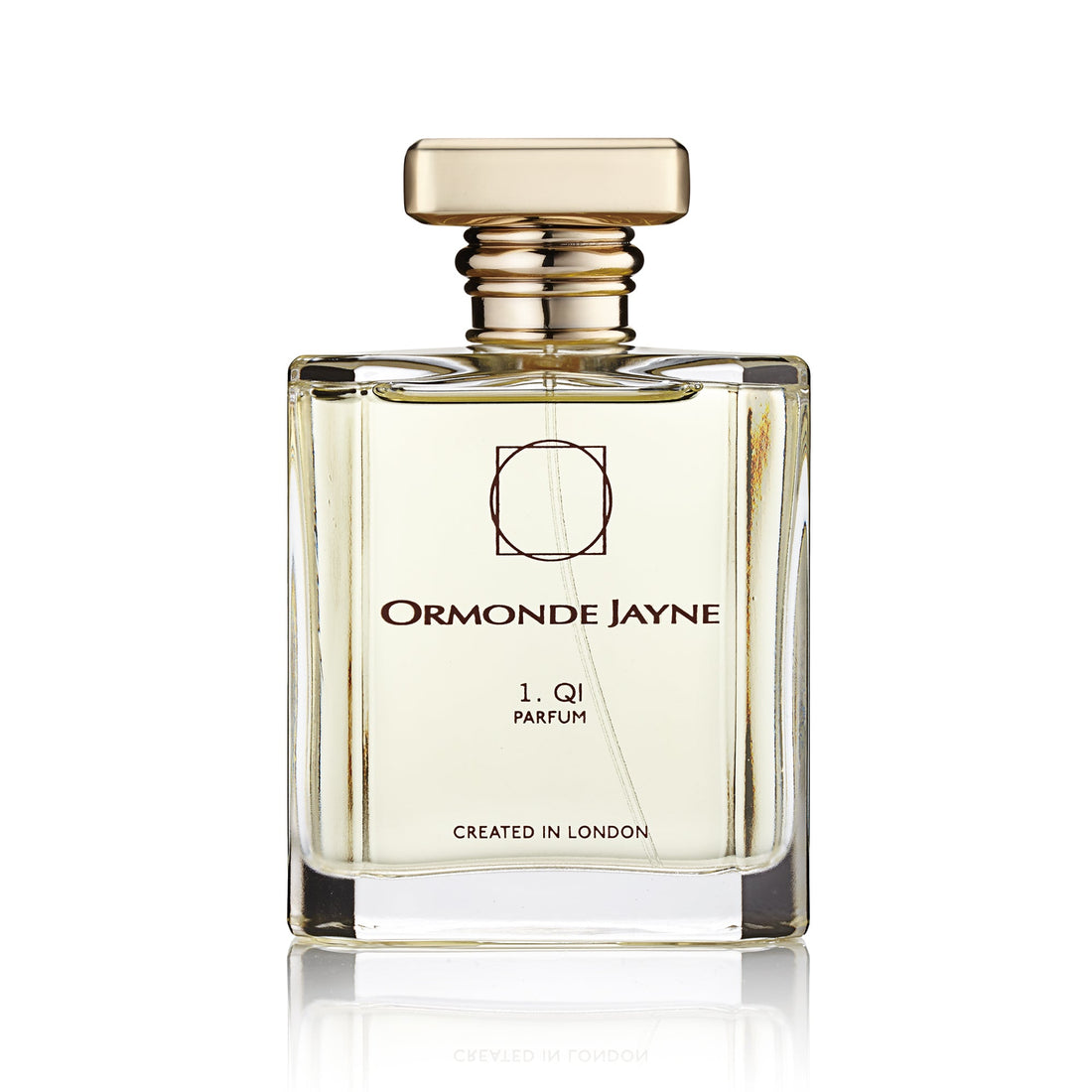 Ormonde Jayne QI Eau de Parfum 120ml clear glass bottle with gold cap and label