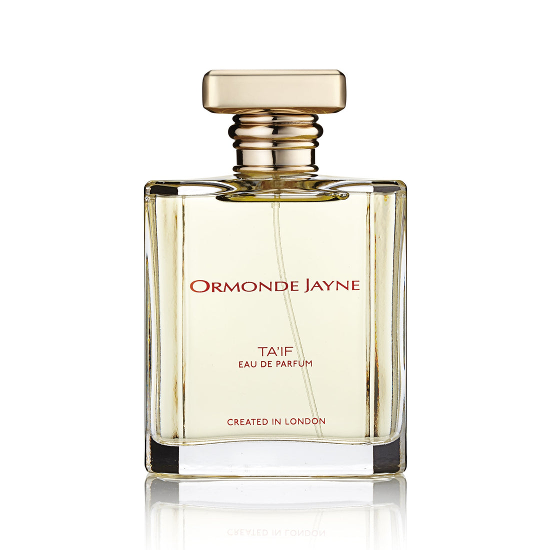 Ormonde Jayne Ta'if perfume bottle on red surface with white background Ormonde Jayne Ta'if review