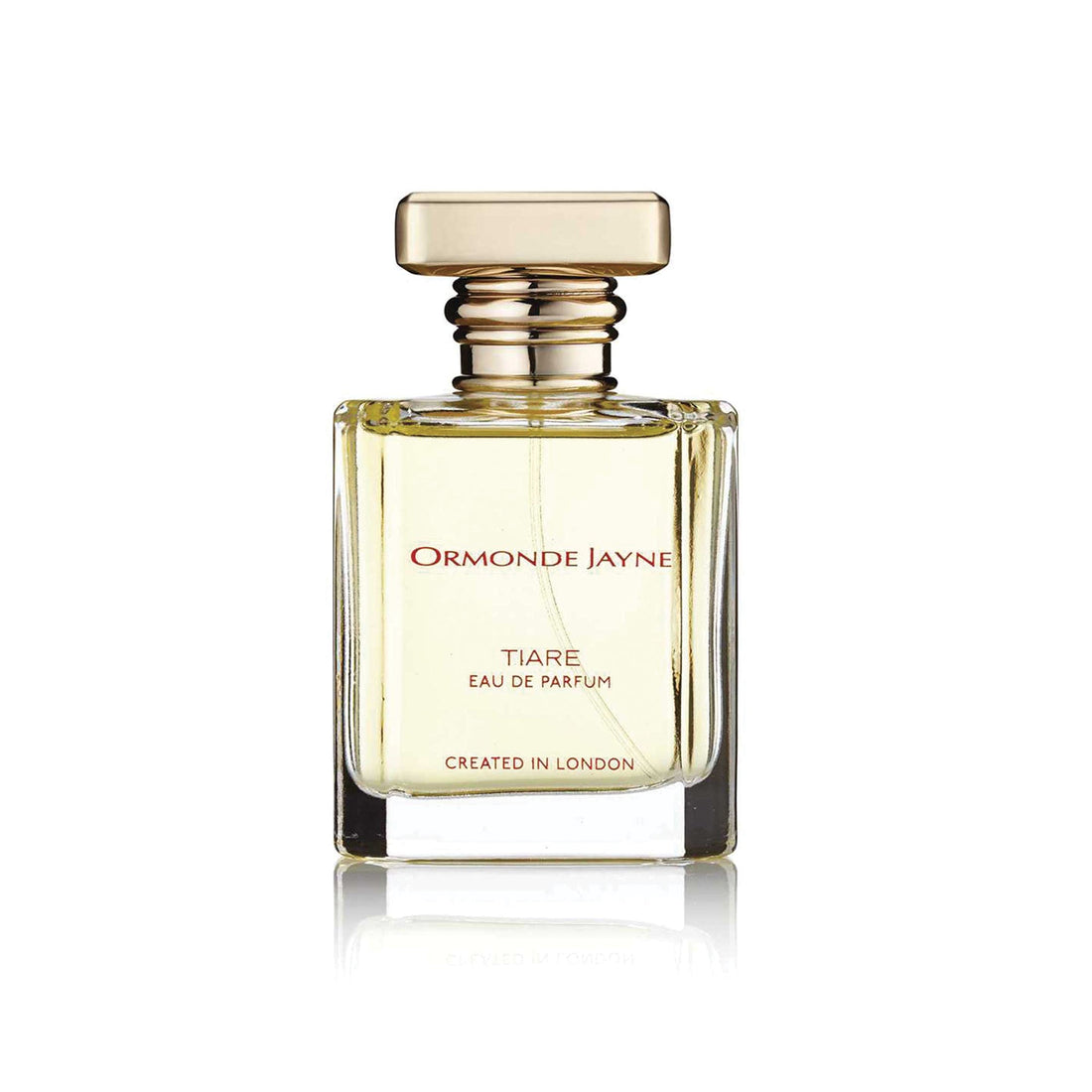 Ormonde Jayne Tiare Eau de Parfum 50ml bottle with gold cap and clear glass design
