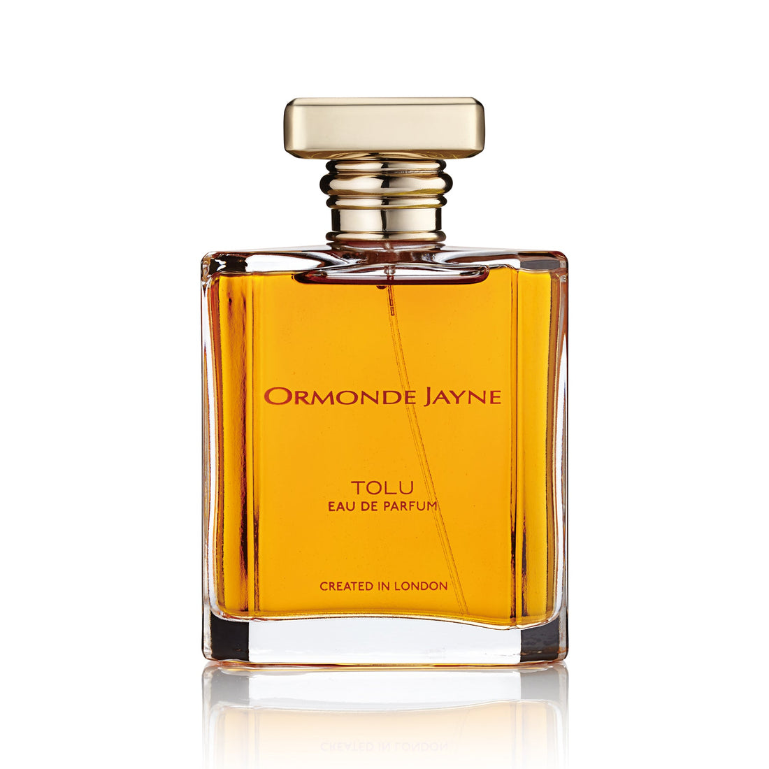 Ormonde Jayne Tolu Eau de Parfum 120ml in a clear rectangular glass bottle with gold cap