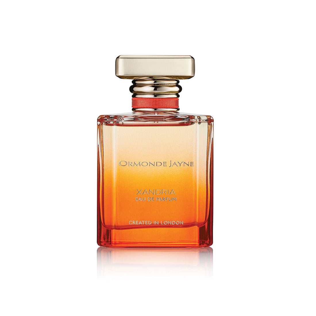 Ormonde Jayne Xandria Eau De Parfum 50ml bottle with gradient orange glass and gold cap