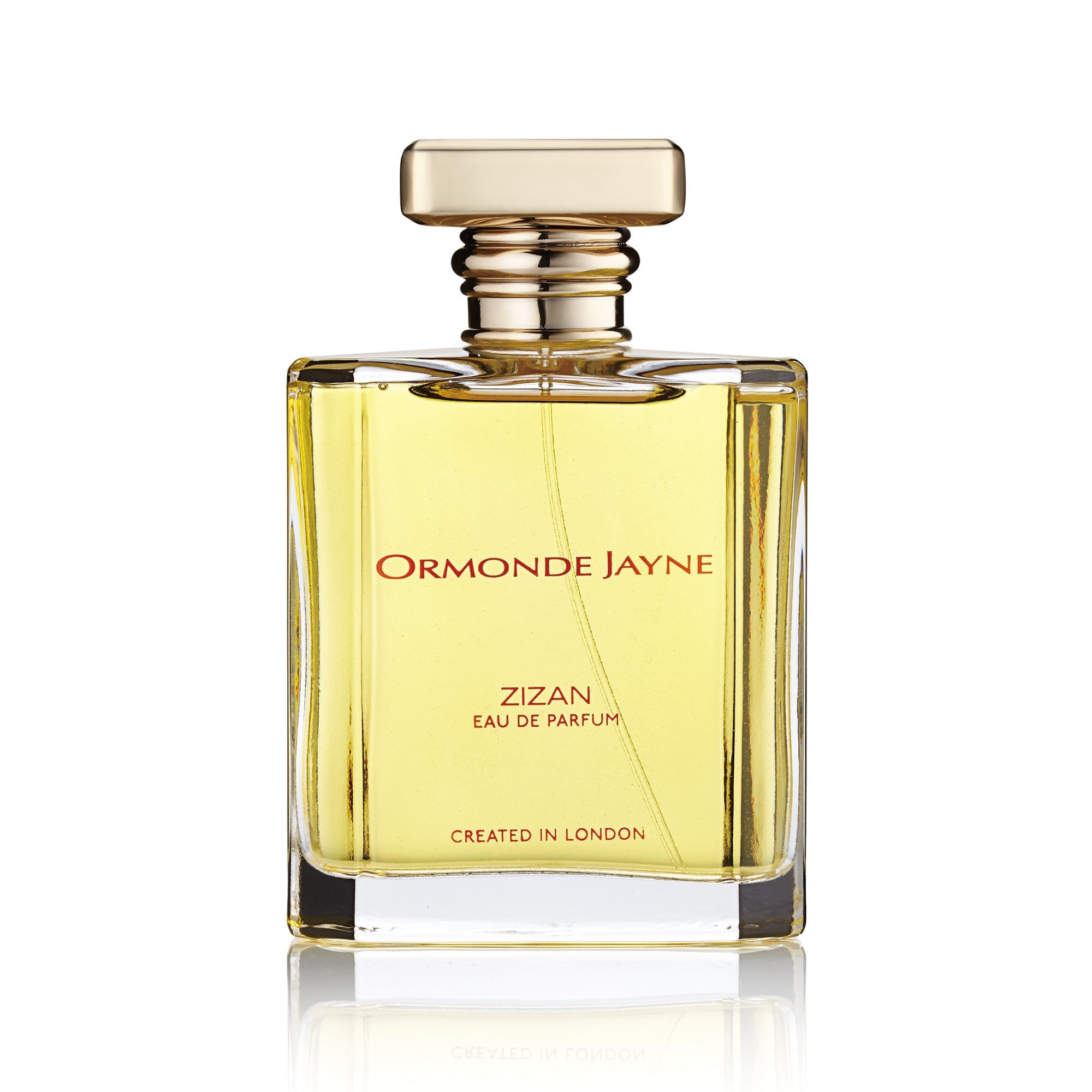 Ormonde Jayne Zizan Eau de Parfum 120ml bottle with golden liquid and clear glass design