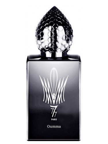 Stephane Humbert Lucas Oumma niche perfume black bottle with ornate honeycomb cap