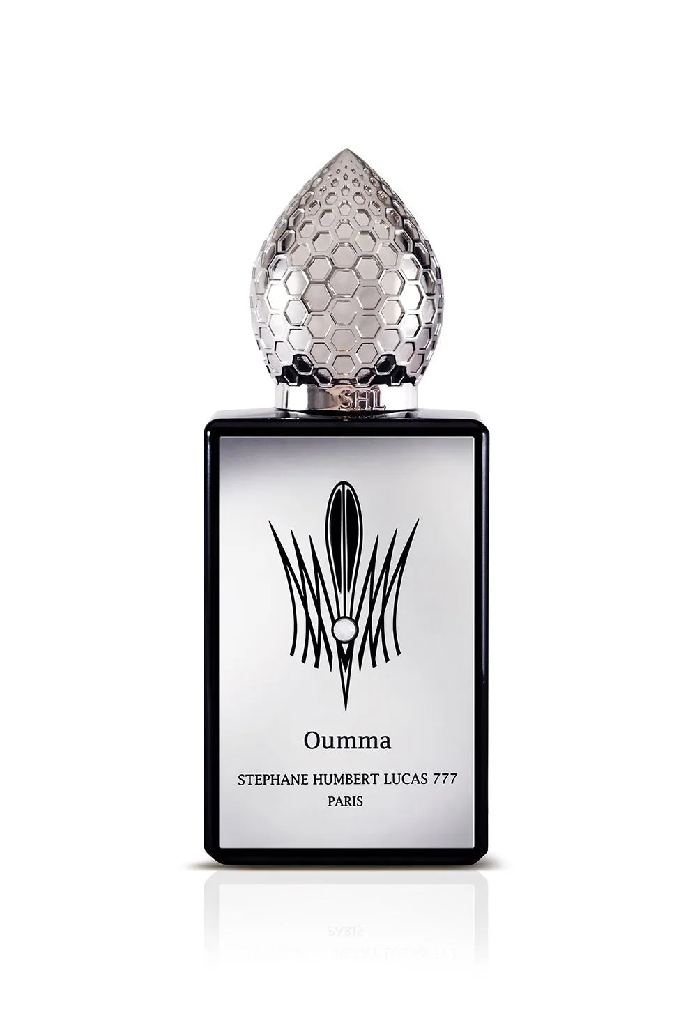 Stephane Humbert Lucas Oumma niche perfume in elegant rectangular bottle with silver honeycomb cap