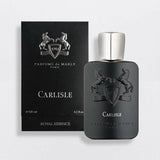 Parfums De Marly Carlisle EDP 125ml black perfume bottle with silver cap and matching black box