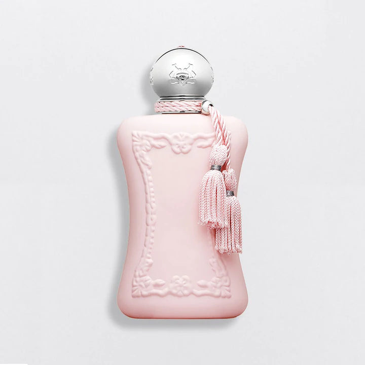 Parfums de Marly Delina 75ml online pink ornate perfume bottle with silver cap and tassel