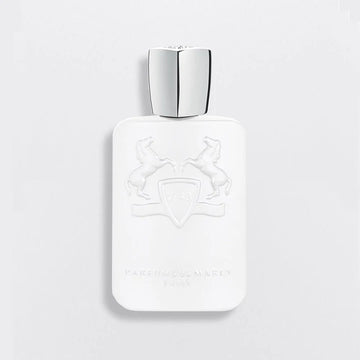 Parfums De Marly Galloway Eau de Parfum white bottle with silver cap and embossed logo
