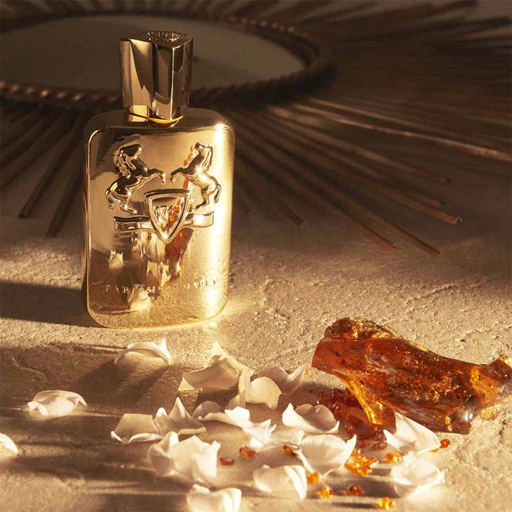 Parfums De Marly Godolphin Eau de Parfum 125ml online gold bottle with floral petals and amber resin
