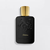 Parfums De Marly Habdan perfume black bottle with gold cap and embossed horse logo