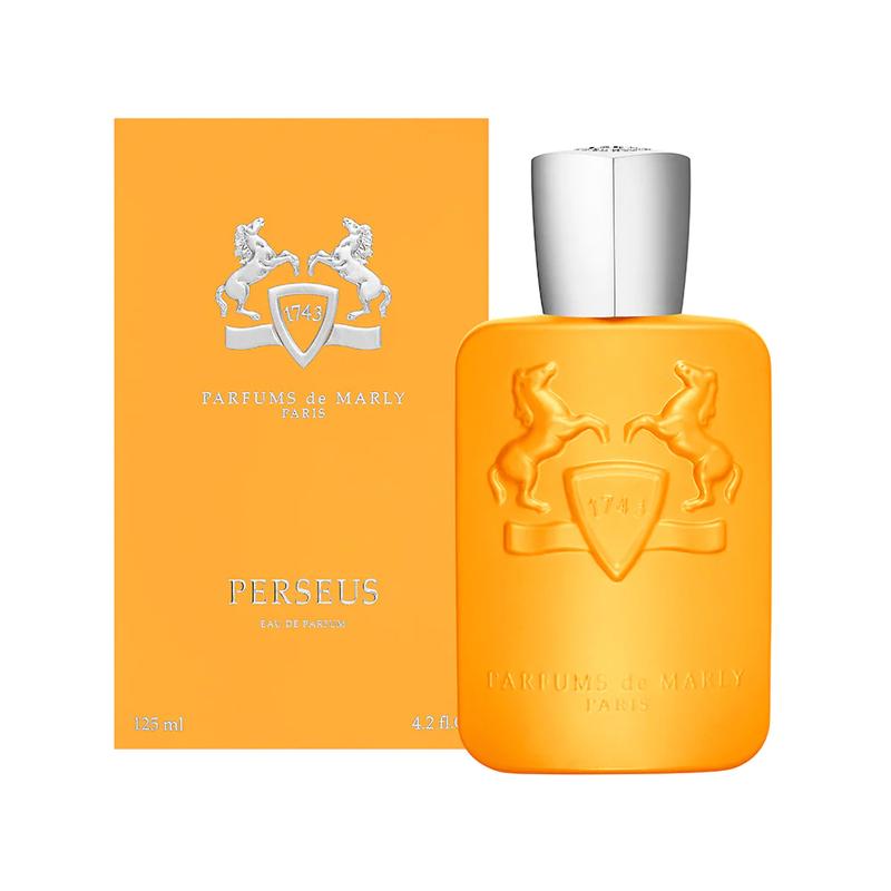 Parfums De Marly Perseus Edp 125ml online orange bottle and packaging with silver cap