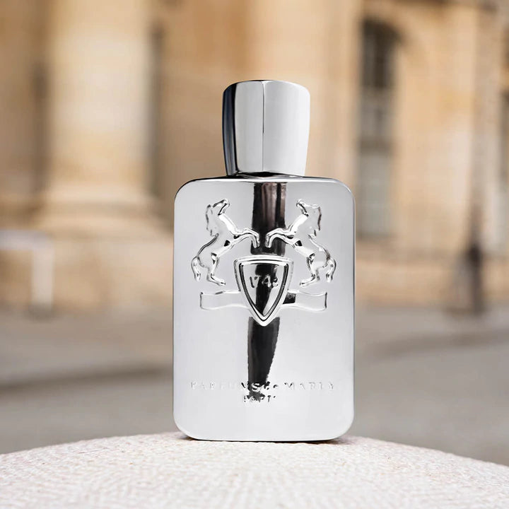 Parfums De Marly Pegasus 200ml niche perfume Dubai with silver reflective bottle and embossed horse design