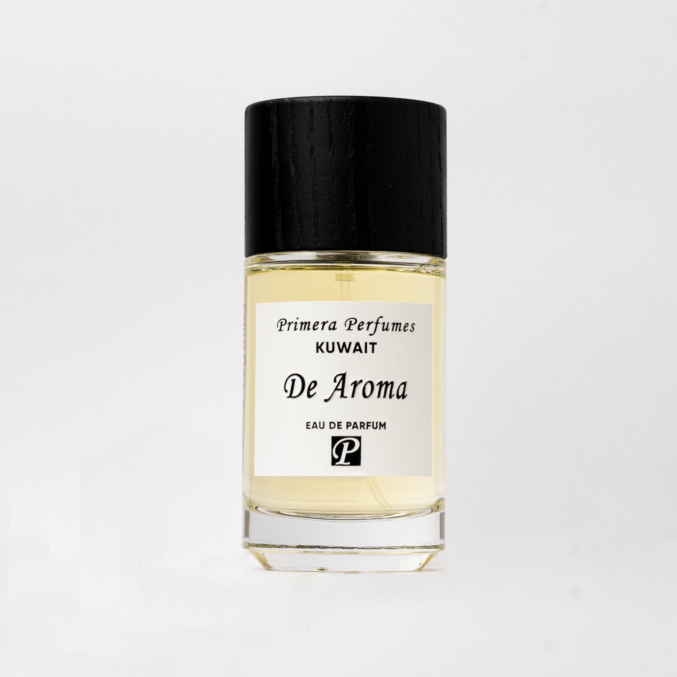 Primera Perfumes De Aroma eau de parfum 100ml bottle with black cap and clear glass