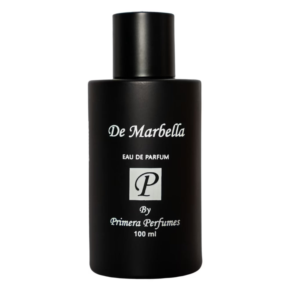 Primera Perfumes De Marbella Eau de Parfum 100ml. Black matte bottle with white text and cap
