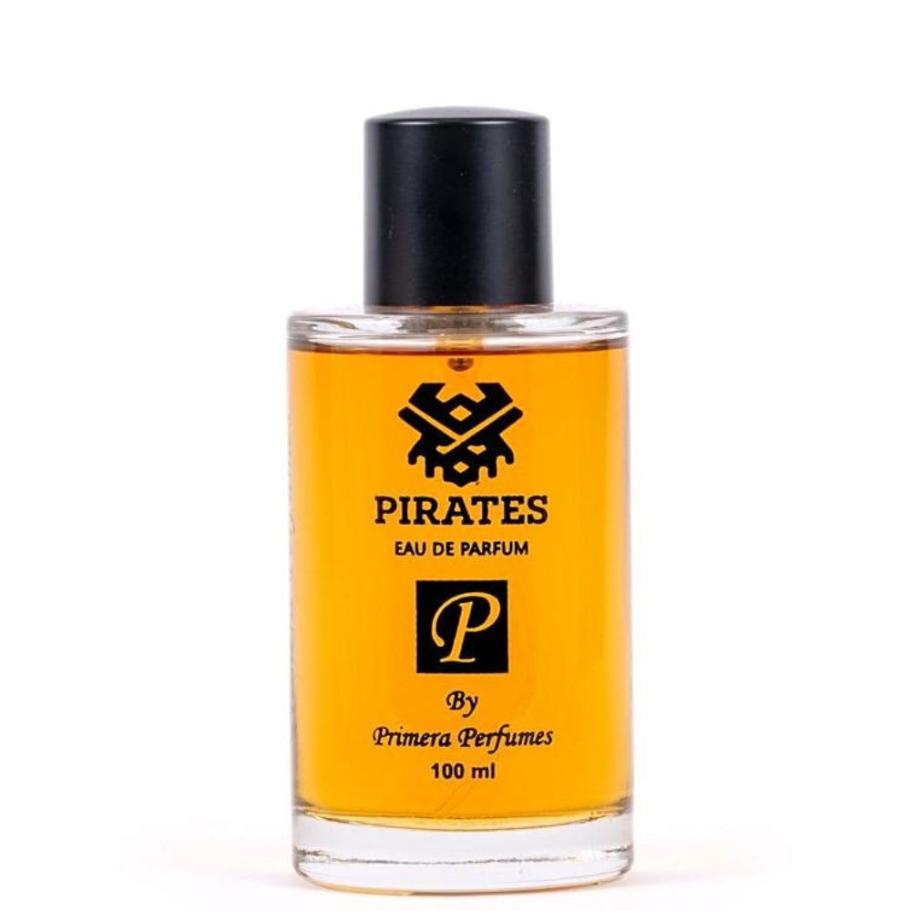 Pirates Eau de Parfum 100ml by Primera Perfumes in a clear glass bottle with black cap