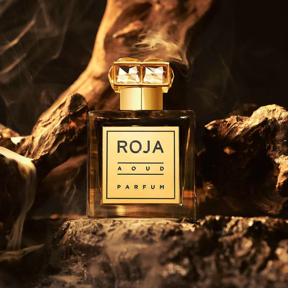 Roja Aoud perfume 100ml in an elegant black and gold bottle, perfect for luxury fragrance lovers