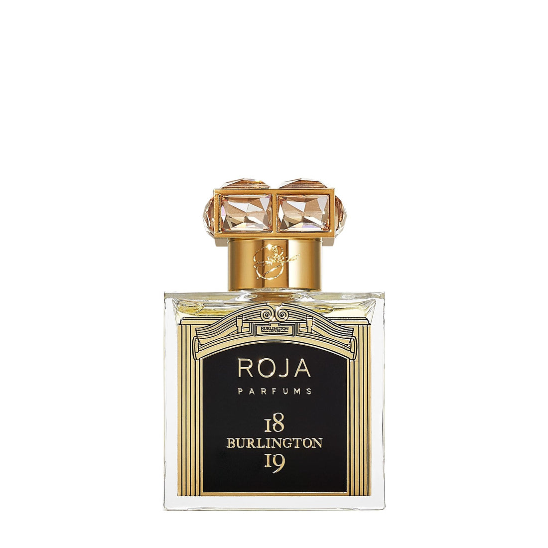 Roja Parfums Burlington 1819 unisex perfume in a luxurious clear bottle with black and gold label