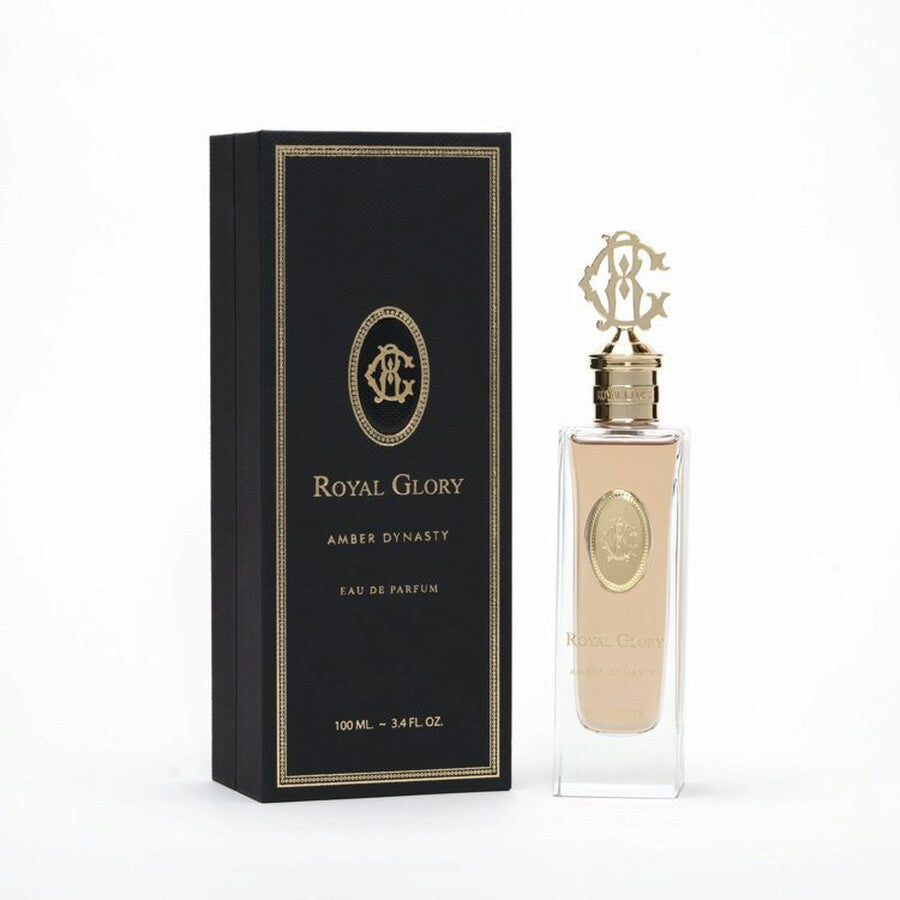 ROYAL GLORY Amber Dynasty perfume 100ml in elegant glass bottle with black and gold packaging