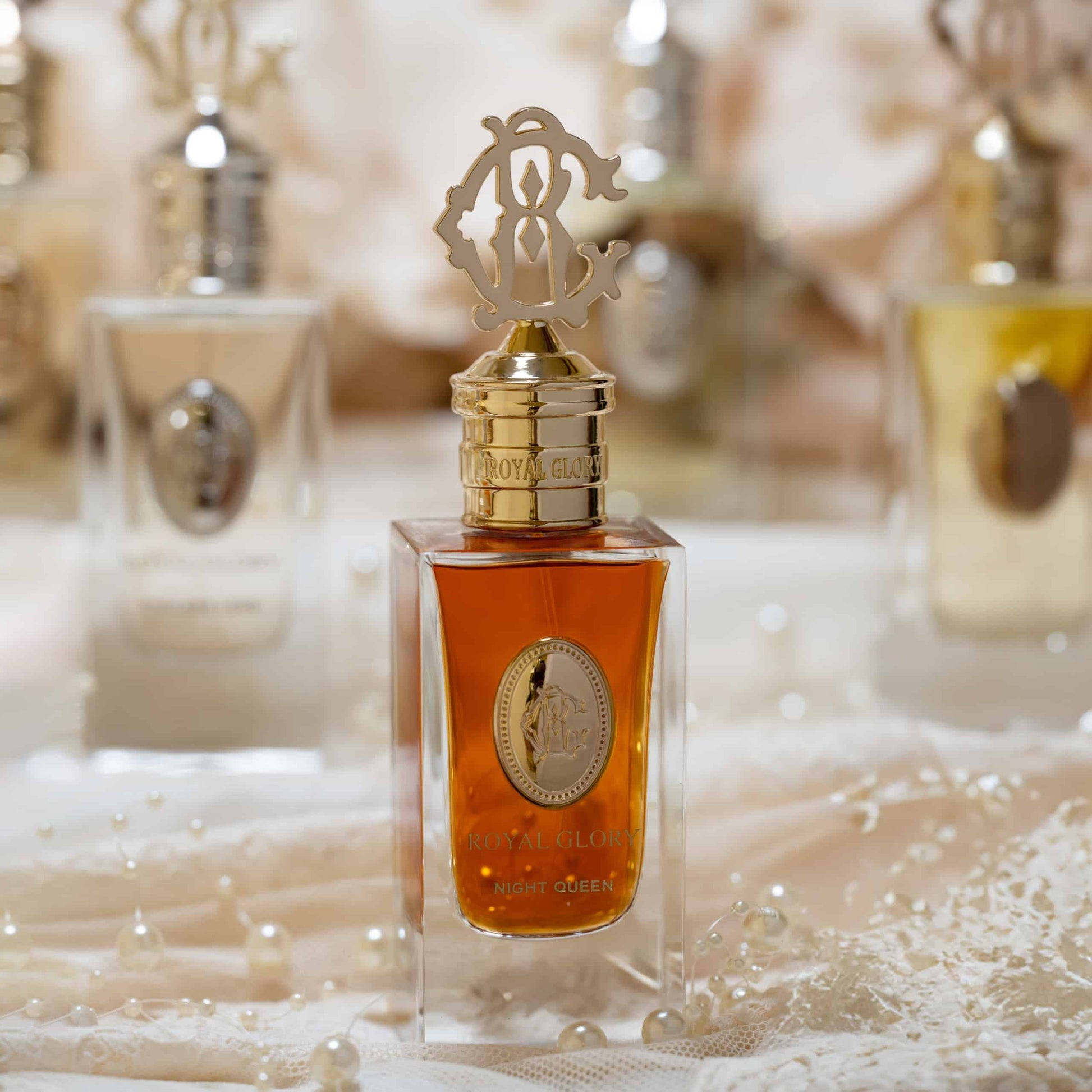 ROYAL GLORY Night Queen perfume 60ml bottle with elegant gold cap and amber fragrance inside