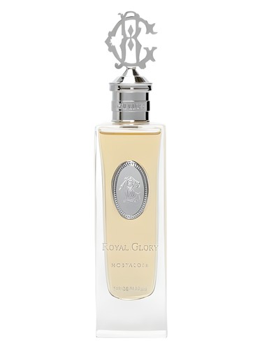 ROYAL GLORY Nostalgia perfume 100ml elegant glass bottle with silver decorative cap and vintage lace background