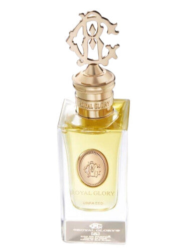 Royal Glory perfume bottle with gold cap featuring Royal Glory scent for men and women